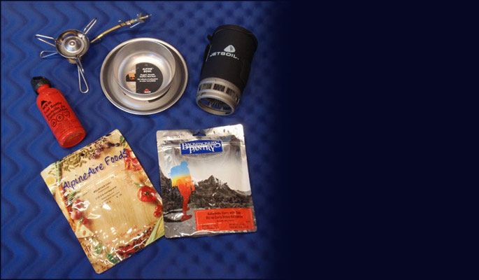 Modern  utensils, freeze-dried food, K. Neary Photo.