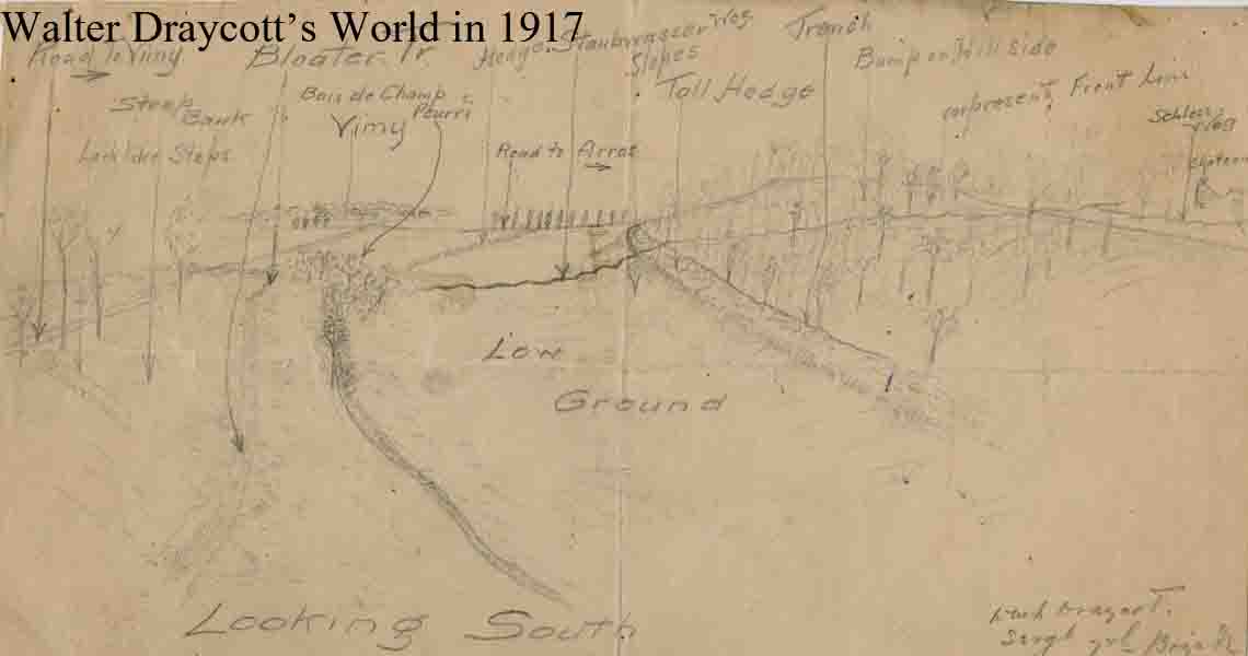 Hand drawn sketch map 1917