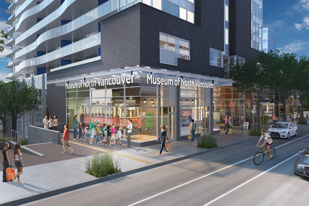 Exterior rendering of the new Museum of North Vancouver opening in 2021.