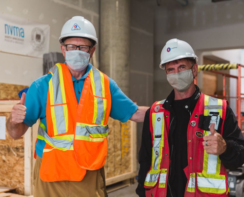 Image of MONOVA Director Wes A. Wenhardt with Shawn Macleod, Site Superintendent of Chandos in September 2020. Photo by Alison Boulier.