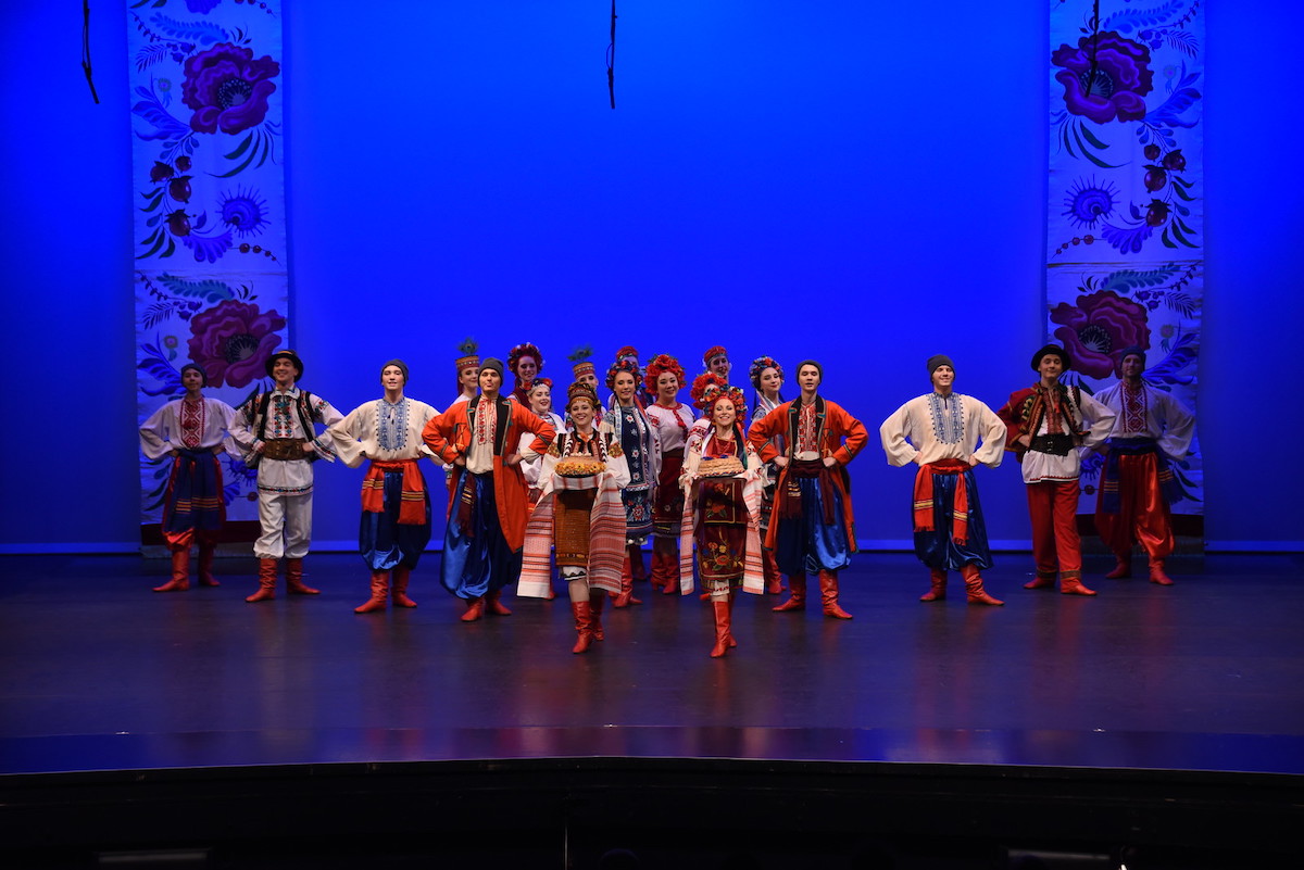 Dovbush Dancers, regular performers at North Shore Folkfest, perform My z Ukrainy (We are from Ukraine) at Centennial Theatre in 2018, Photo: Scott Alpen