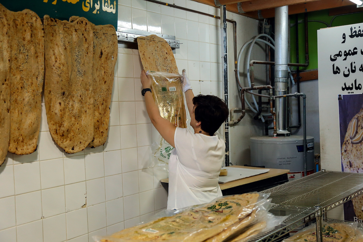 Making Sangak bread at Afra Bakery at 1521 Pemberton Avenue in North Vancouver. Photo: Ibrahim Ahmed Chowdhury