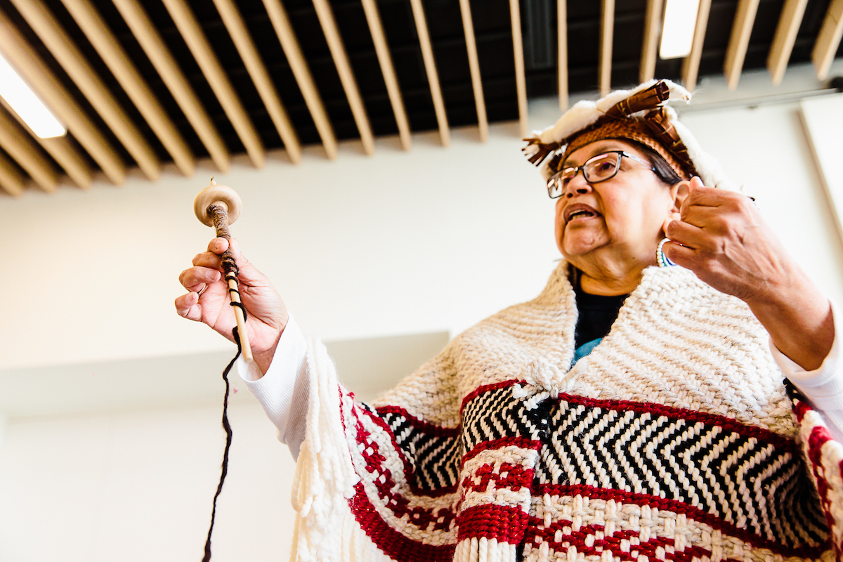 Indigenous cultural programmer Tsawaysia Spukwus will share her knowledge on a number of topics during the month of June, including yarrow salve making and Coast Salish wool weaving. Photo: Alison Boulier 