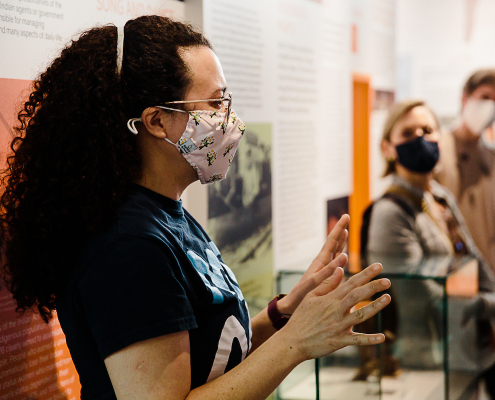 MONOVA’s volunteers leading visitors through the core exhibit gallery. Photo: Alison Boulier