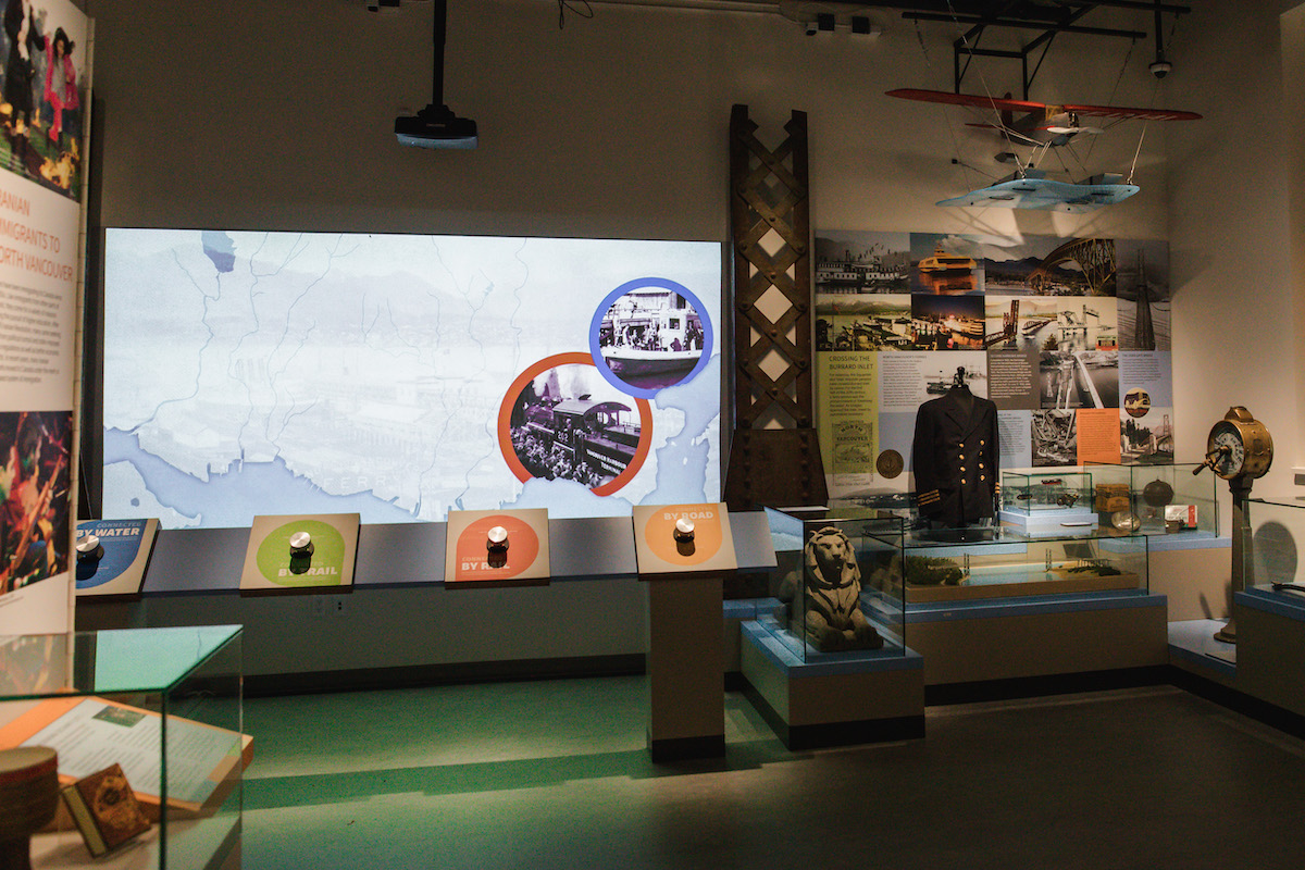 An interactive exhibit explores the evolution of North Vancouver’s transportation network. Photo: Alison Boulier