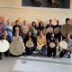 Staff from local cultural institutions at the MONOVA: Museum of North Vancouver to assemble drums for the Lytton First Nation. Photo: MONOVA Staff