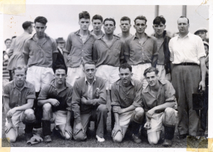 Players from the North Shore United soccer team (all identified), ca. 1935. NVMA 8024
