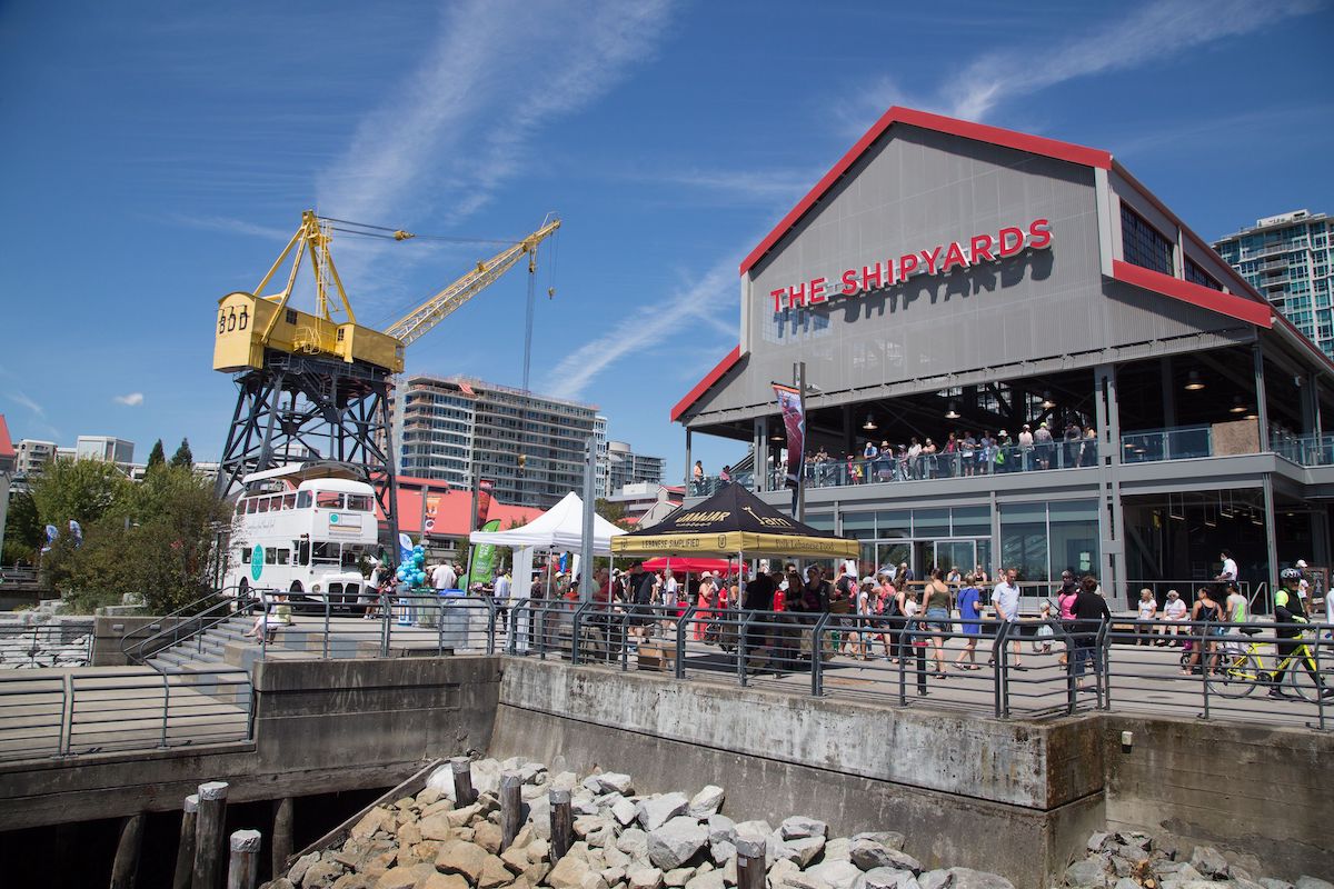 A bustling summer afternoon at The Shipyards, ca. 2020. Photo: The Shipyards BIA