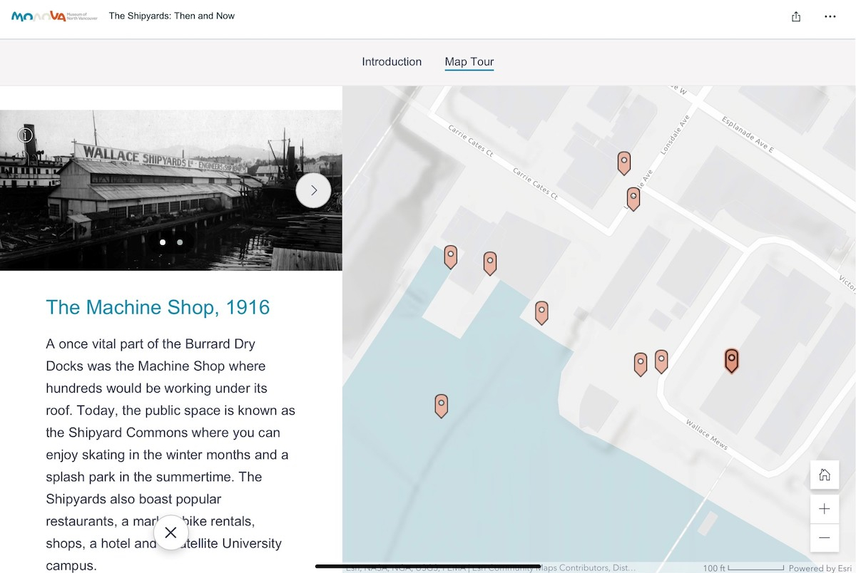 'The Shipyards: Then and Now' includes many prominent and recognizable landmarks in The Shipyards. 